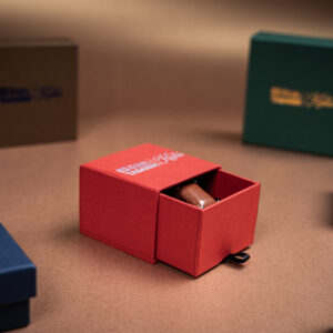 Luxury red drawer box for jewelry packaging.