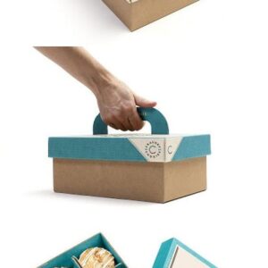 Cookie box with handle and compartments