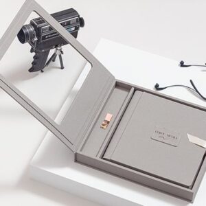 High-end branded corporate gift box for presenting business materials or luxury corporate gifts.