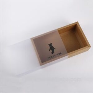 Custom PVC drawer box with a transparent sleeve and cardboard drawer for luxury product packaging.